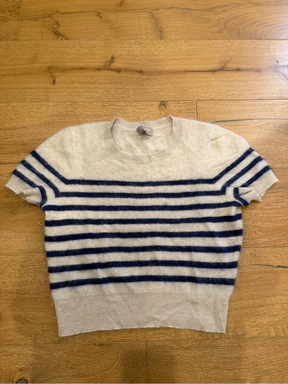 J. Crew Brushed 100% Cashmere Striped Sweater - size Medium - Picture 2 of 7